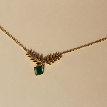 Emerald Leaves Pendant - 2