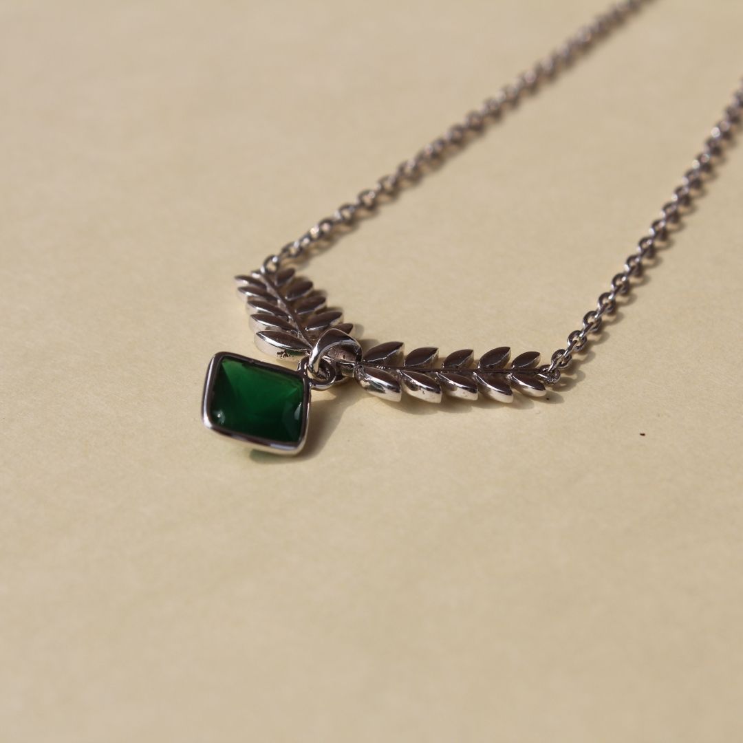 Emerald Leaves Pendant - 2