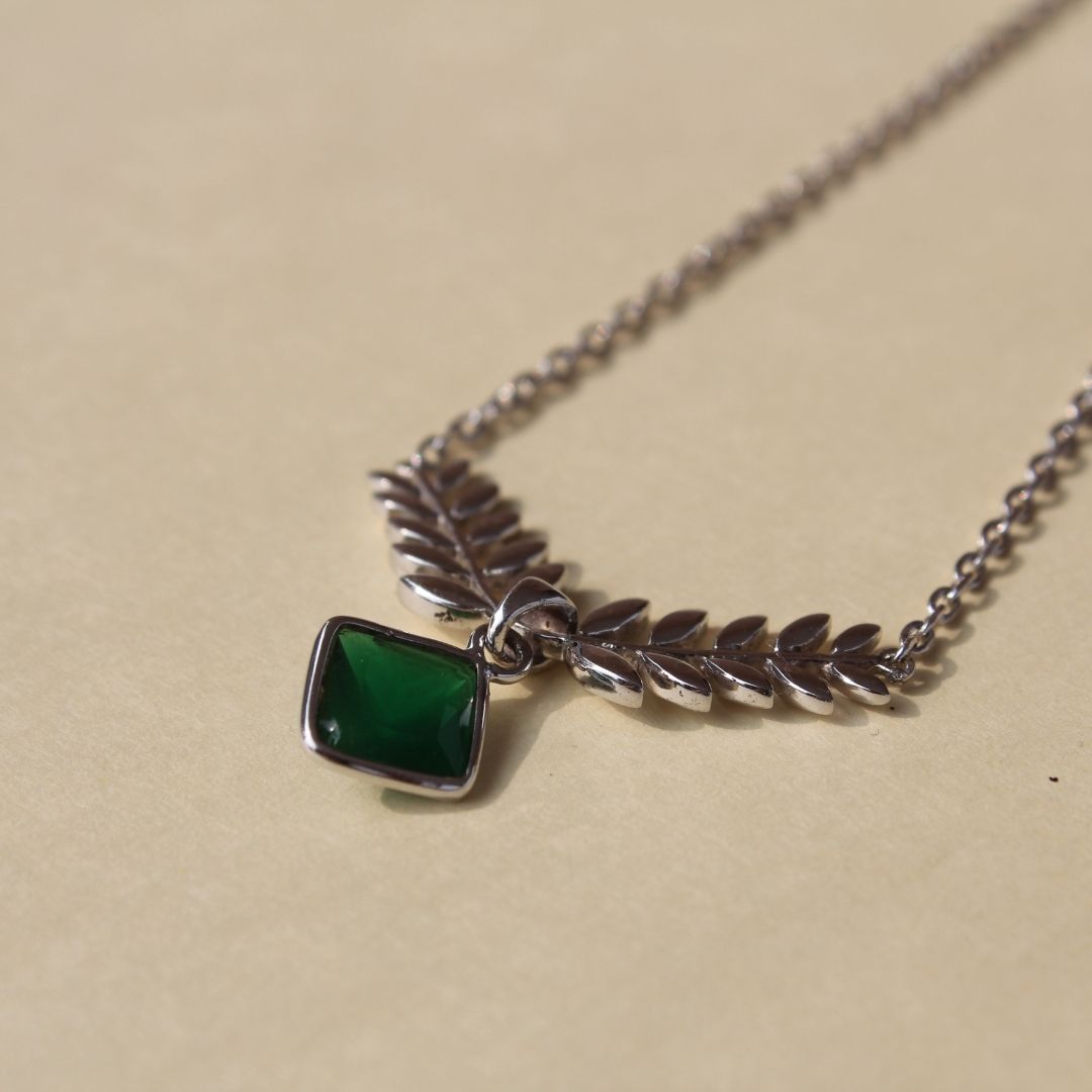 Emerald Leaves Pendant - 2