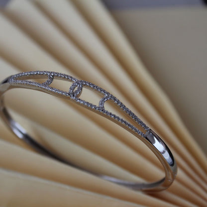 Stone Studded Silver Bracelet