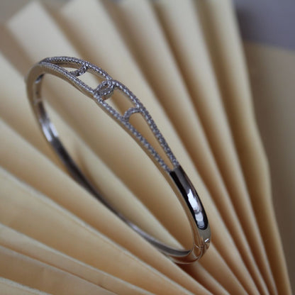 Stone Studded Silver Bracelet