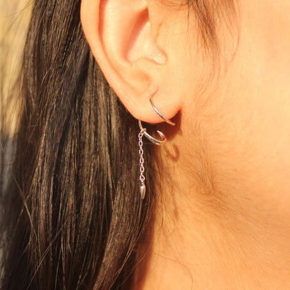 Double hoop drop earrings - 1