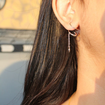 Double hoop drop earrings - 1