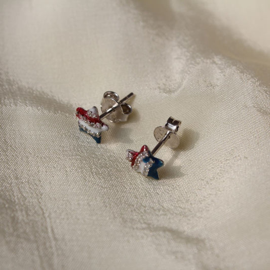 Enamel Star Earrings - 2